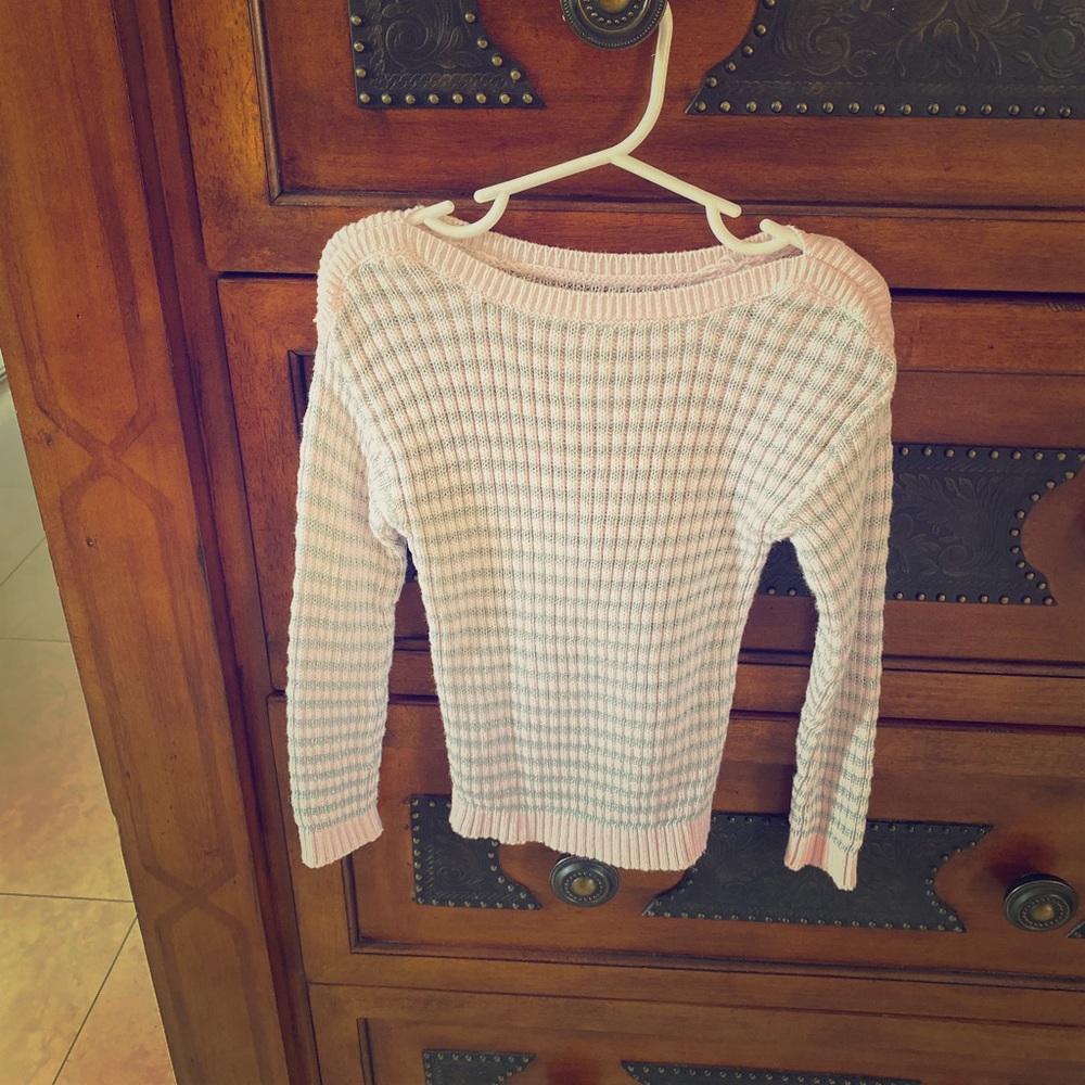 Girl pink and grey sweater